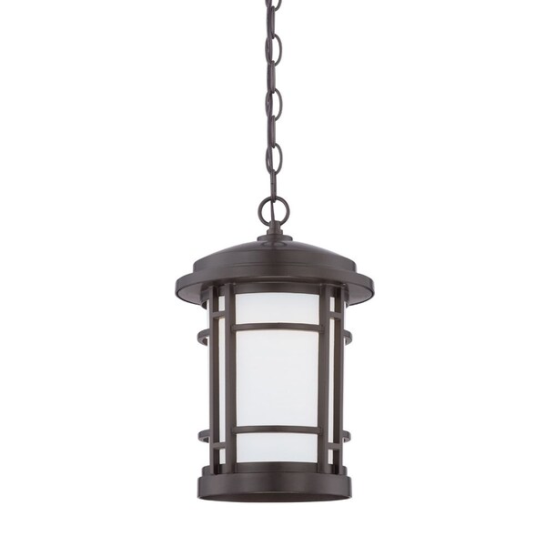 Designers Fountain Barrister Integrated LED Burnished Bronze Outdoor Hanging Lamp with White Opal Glass Shade LED22434-BNB - main